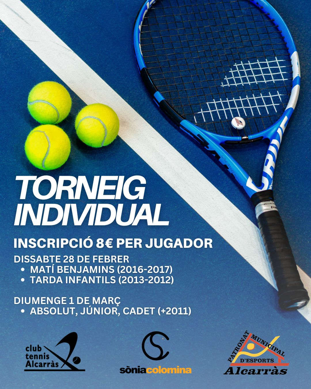 Cartell del Torneig Tenis Alcarràs Cartell del Primer Torneig de Tenis a Tennis Alcarràs